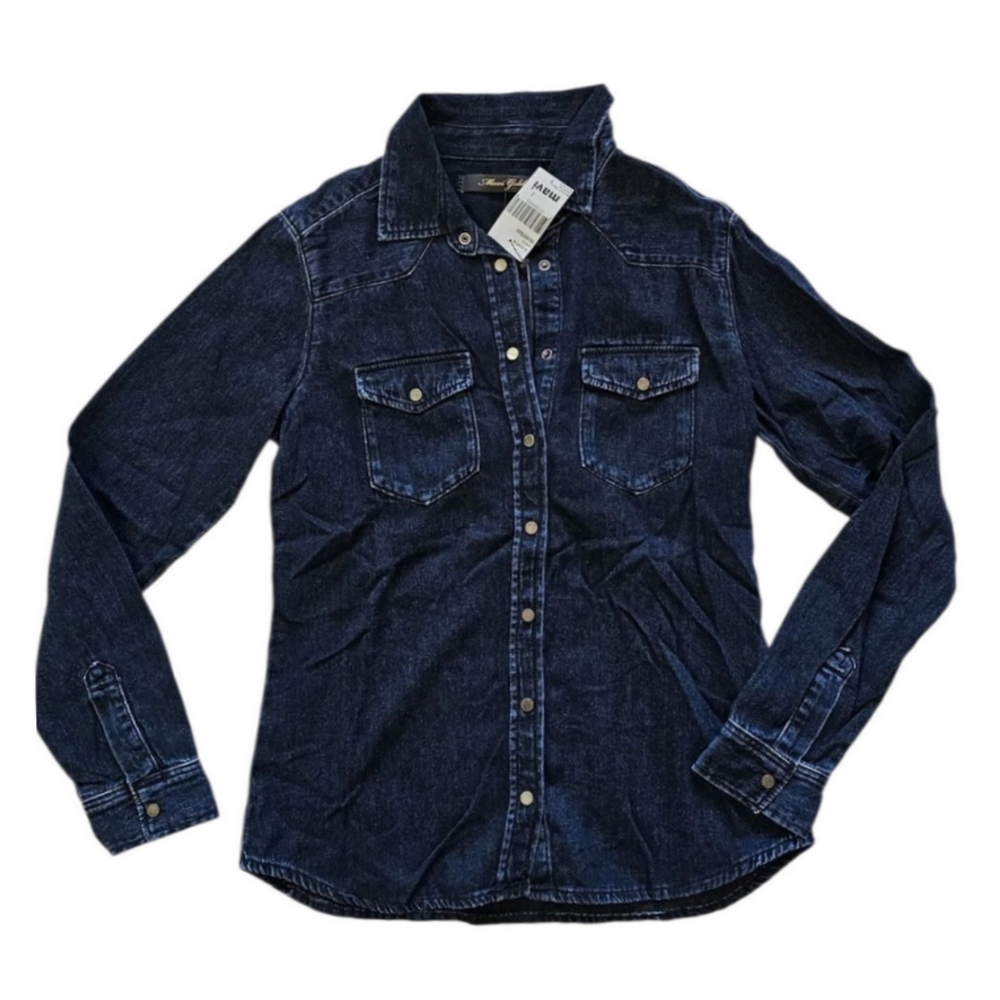 Mavi Long Eliza Denim Shirt Womens Small